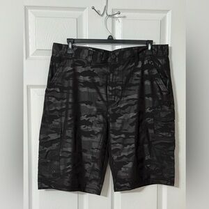 Iron Co. Men's Black Camouflage Shorts